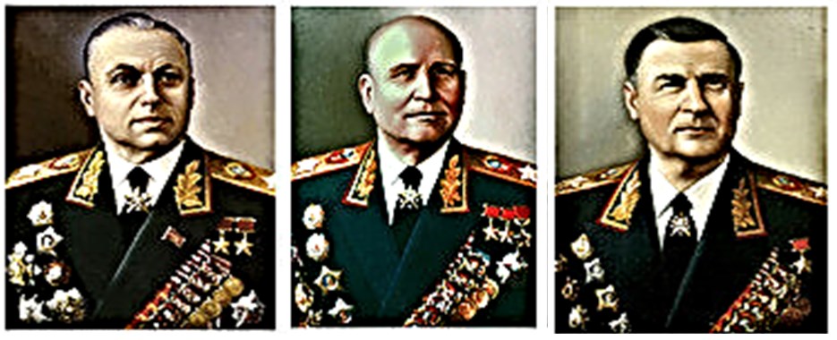Маршалы Великой Отечественной войны Конев Иван Степанович, Рокоссовский Константин Константинович и Соколовский Василий Данилович Маршалы Великой Отечественной войны Конев Иван Степанович, Рокоссовский Константин Константинович и Соколовский Василий Данилович